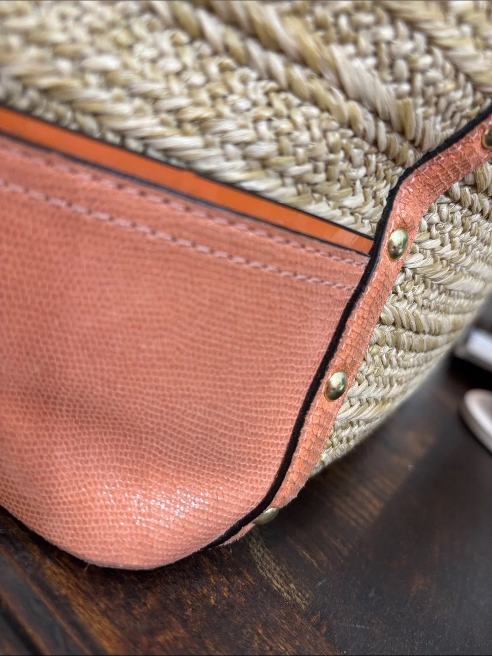 Coach Alexandra Python Straw Tote - Picture 10 of 13